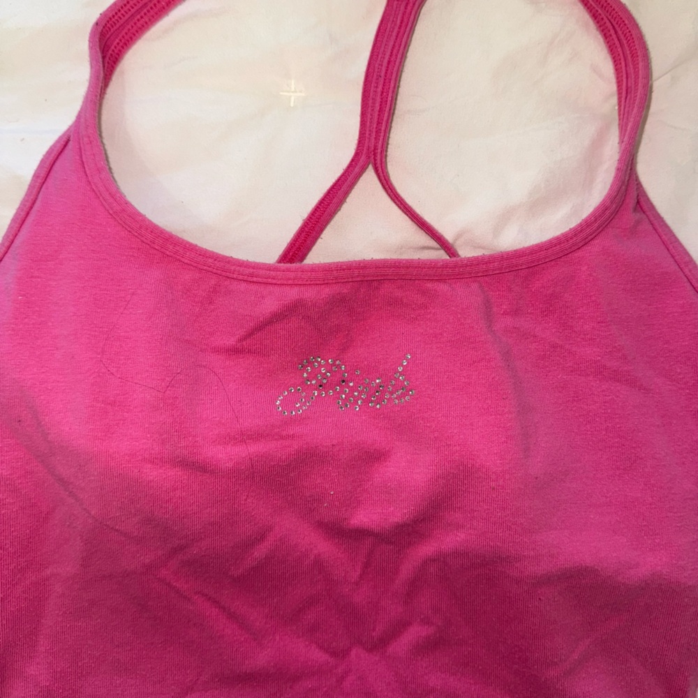 Pink Rhinestone Logo Racerback Tank - Picture 5 of 5